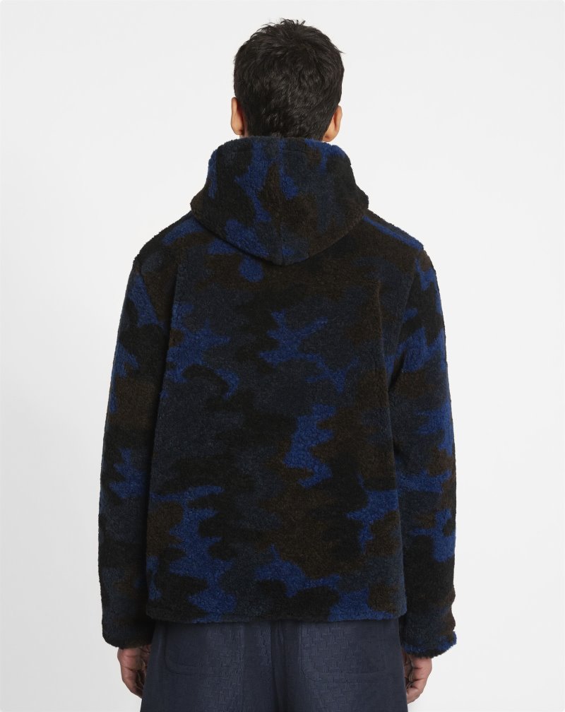 Lanvin Reversible Fleece Jacket Jackor Herr Marinblå Blå Bruna | AU00-2560H6