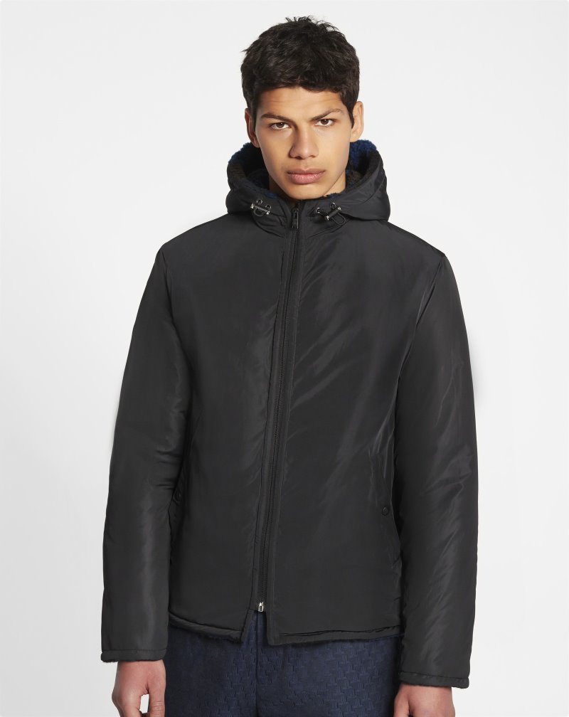 Lanvin Reversible Fleece Jacket Jackor Herr Marinblå Blå Bruna | AU00-2560H6