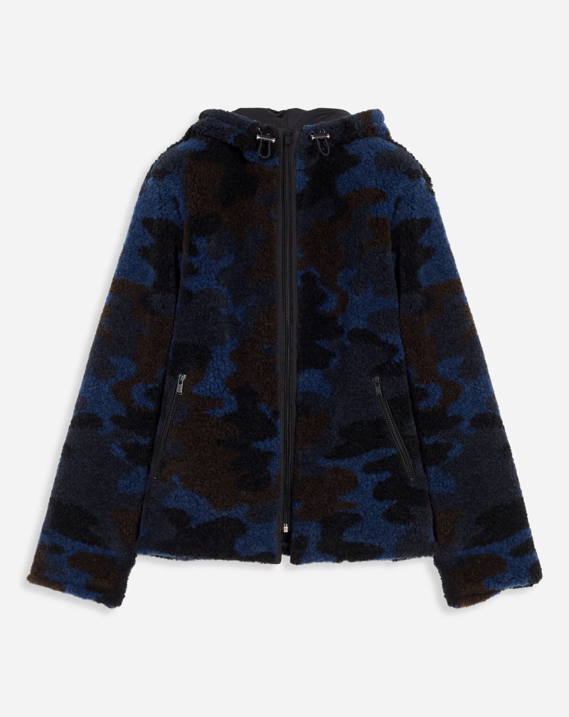 Lanvin Reversible Fleece Jacket Jackor Herr Marinblå Blå Bruna | AU00-2560H6