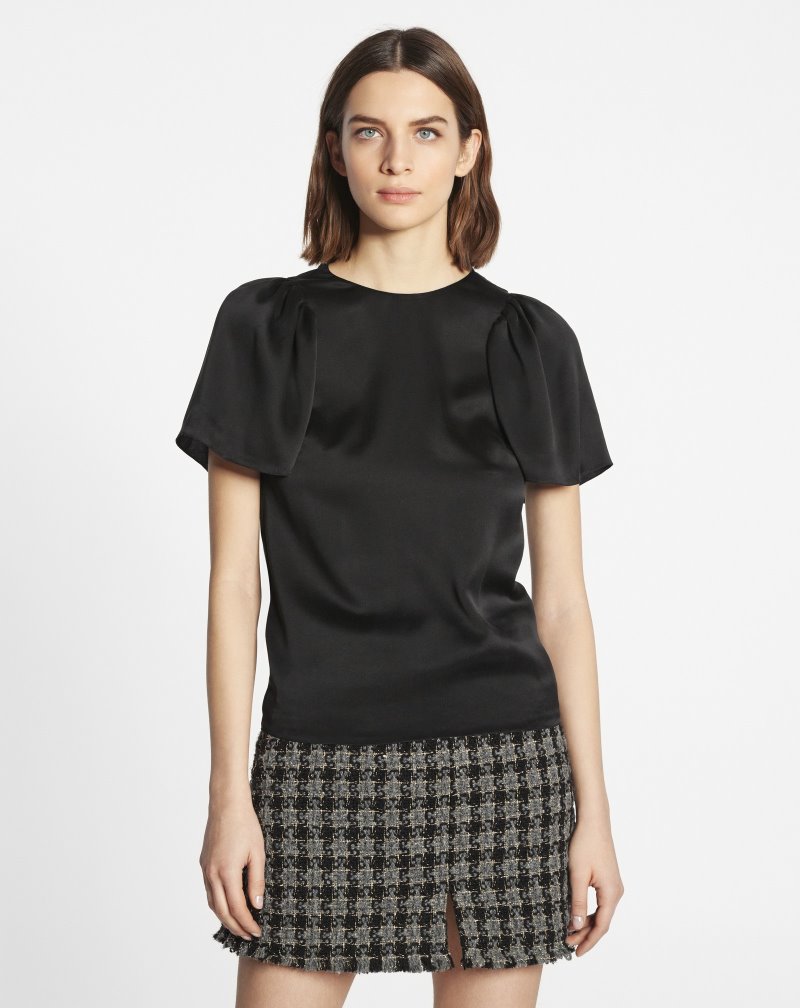 Lanvin Round Neck Top Blast Dam Svarta | VI09-2999B7