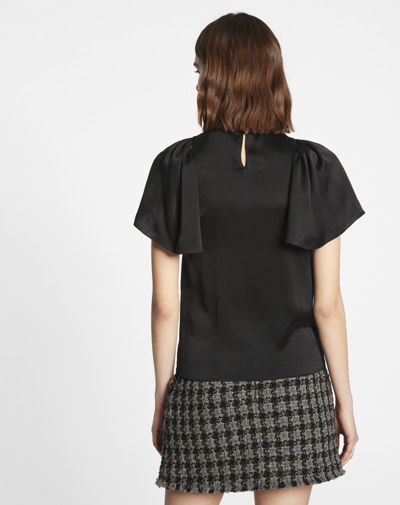 Lanvin Round Neck Top Blast Dam Svarta | VI09-2999B7