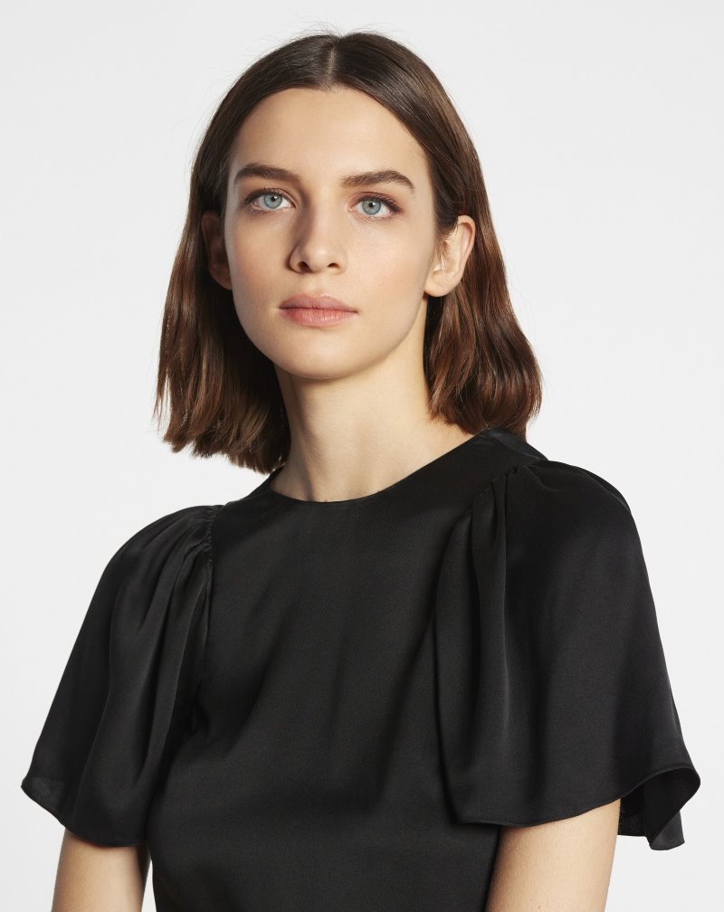 Lanvin Round Neck Top Blast Dam Svarta | VI09-2999B7