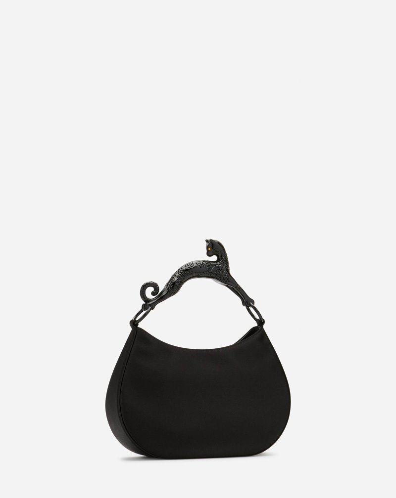 Lanvin Satin Hobo Cat Bag Sm Hobo Väska Dam Svarta | VE99-3519F9