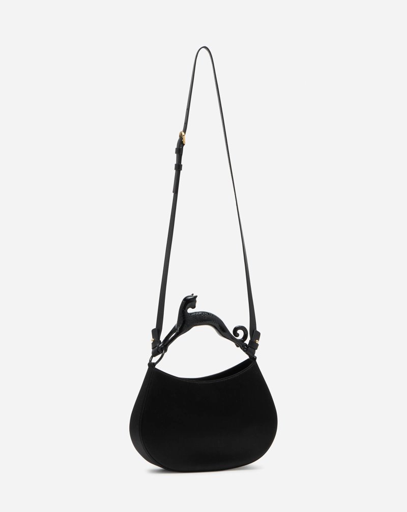 Lanvin Satin Hobo Cat Bag Sm Hobo Väska Dam Svarta | VE99-3519F9