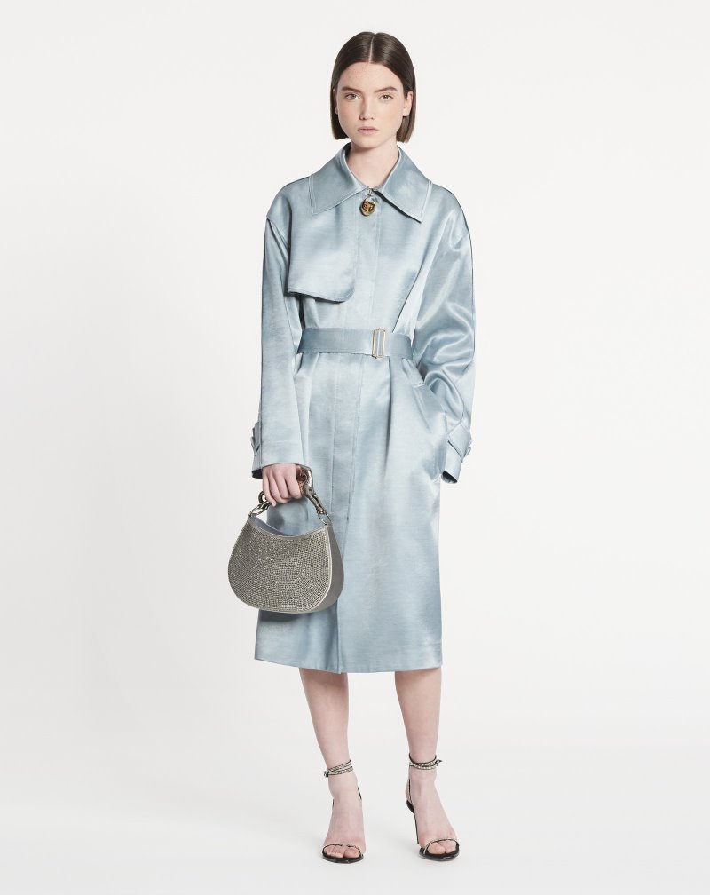 Lanvin Satin Trench Coat Trenchcoat Dam Grå | NJ86-5086Y1