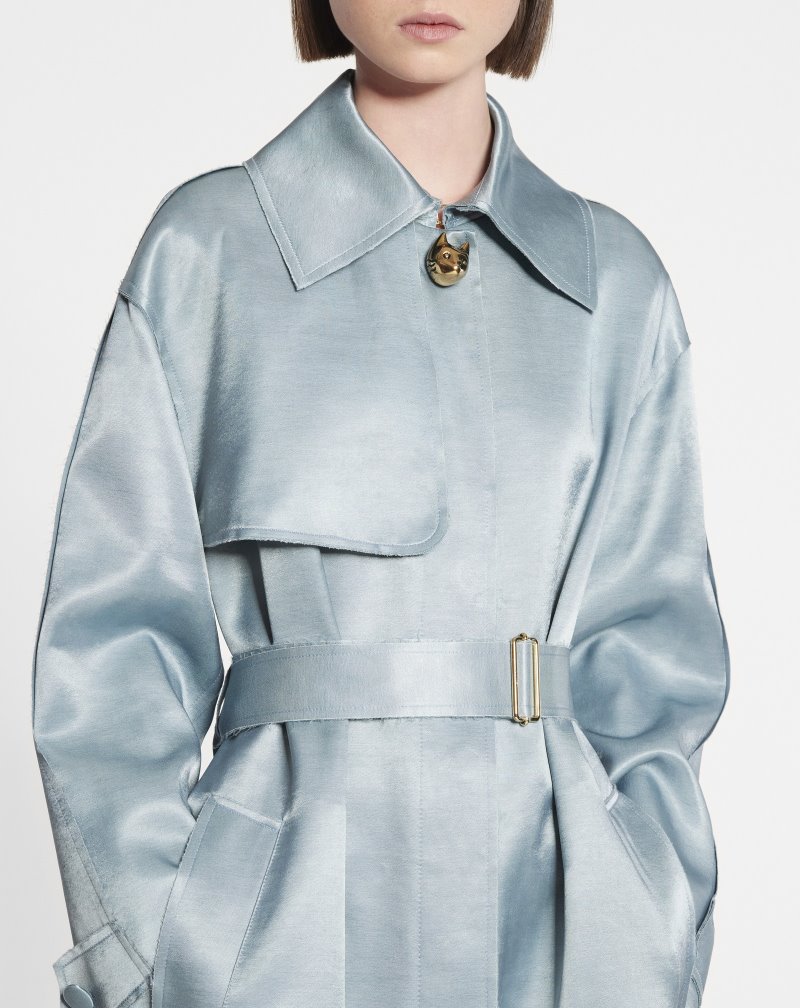 Lanvin Satin Trench Coat Trenchcoat Dam Grå | NJ86-5086Y1