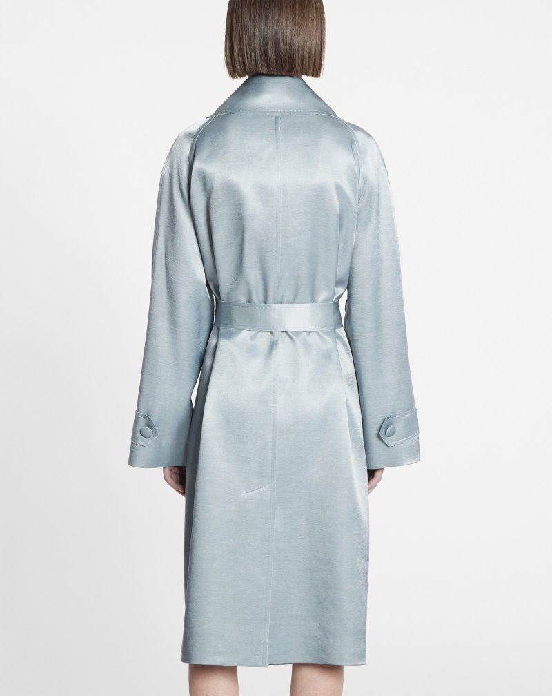 Lanvin Satin Trench Coat Trenchcoat Dam Grå | NJ86-5086Y1