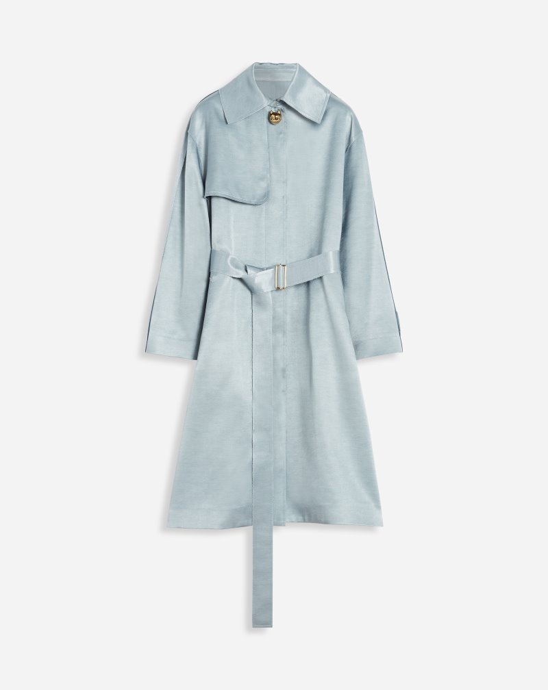Lanvin Satin Trench Coat Trenchcoat Dam Grå | NJ86-5086Y1