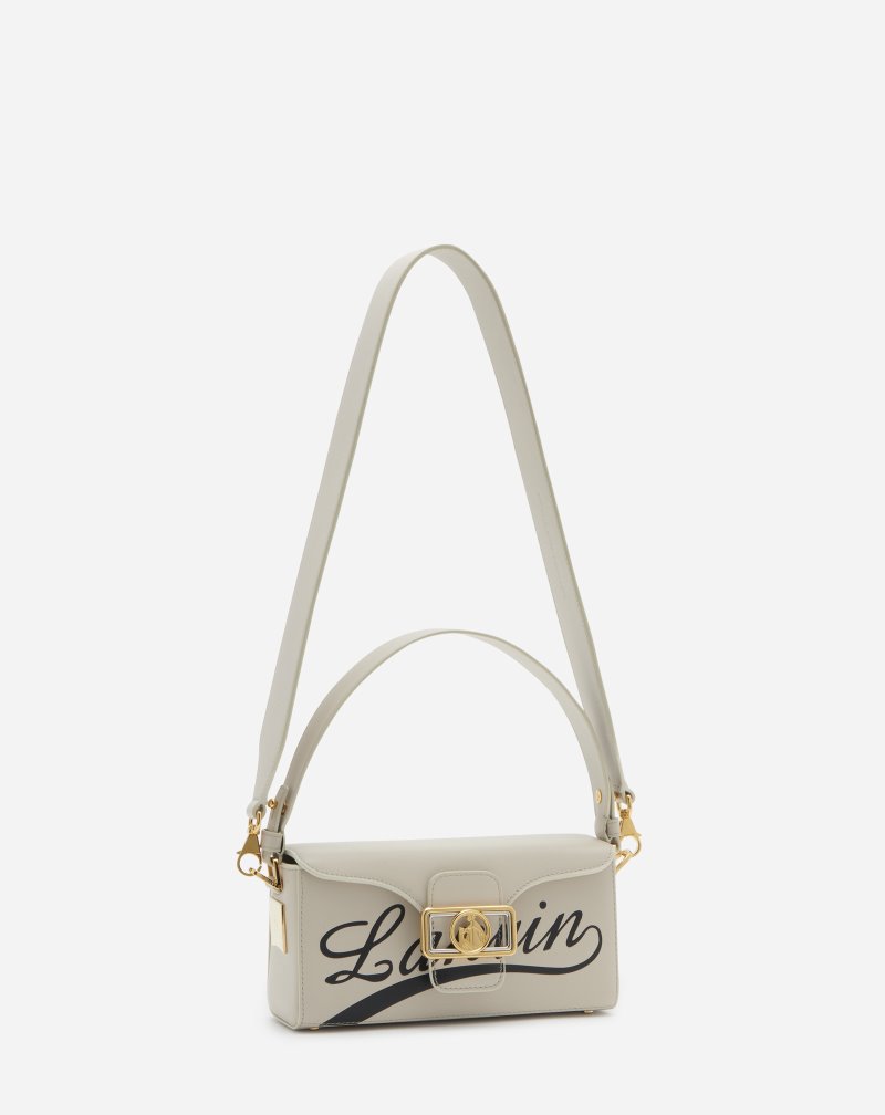 Lanvin Shiny Leather Lanvin Nano Pencil Bag Väskor Dam Grädde Svarta | MS28-0858J9