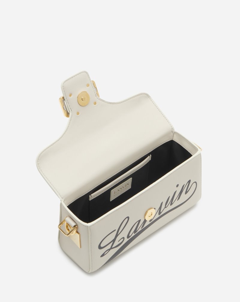 Lanvin Shiny Leather Lanvin Nano Pencil Bag Väskor Dam Grädde Svarta | MS28-0858J9