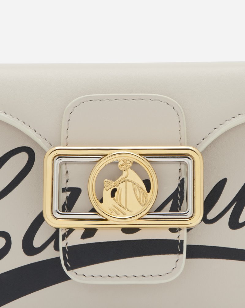 Lanvin Shiny Leather Lanvin Nano Pencil Bag Väskor Dam Grädde Svarta | MS28-0858J9