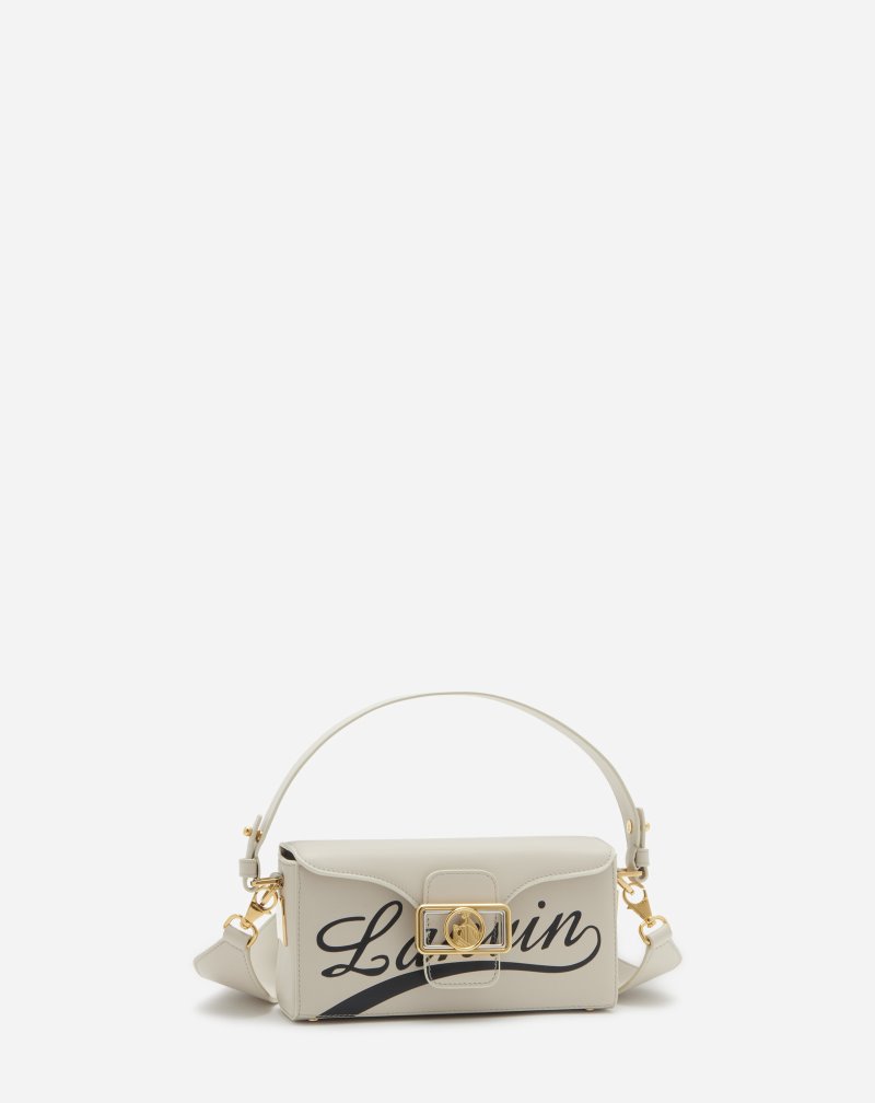 Lanvin Shiny Leather Lanvin Nano Pencil Bag Väskor Dam Grädde Svarta | MS28-0858J9