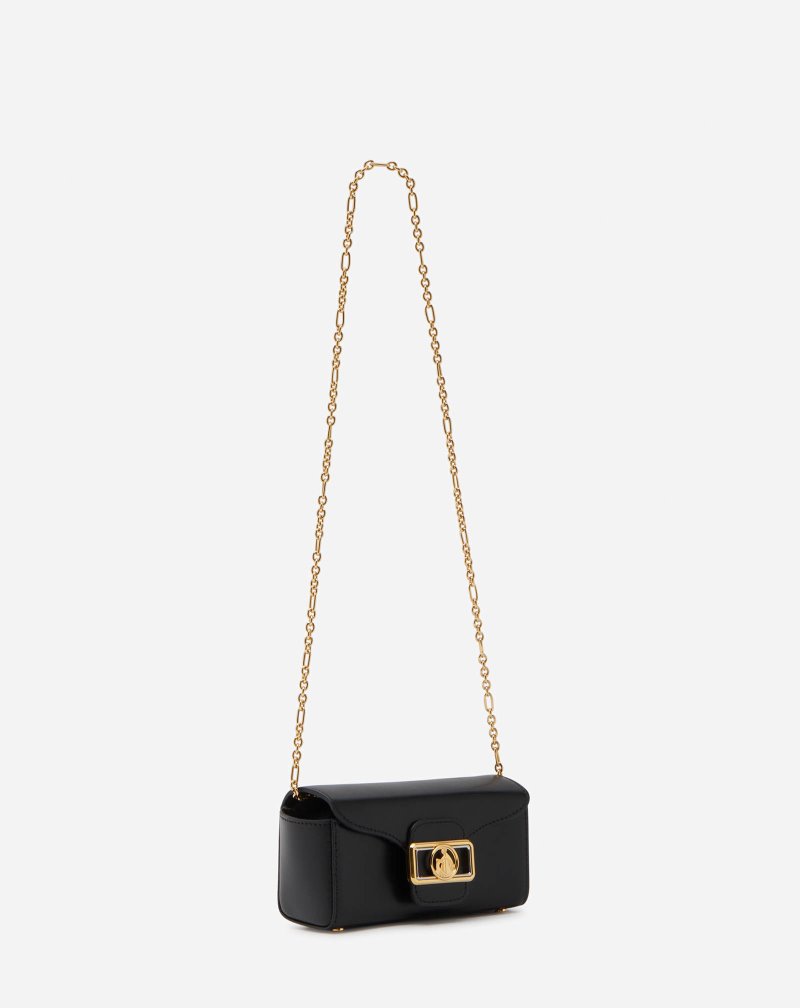 Lanvin Shiny Leather Micro Pencil Bag Väskor Dam Svarta | KQ55-0575J3