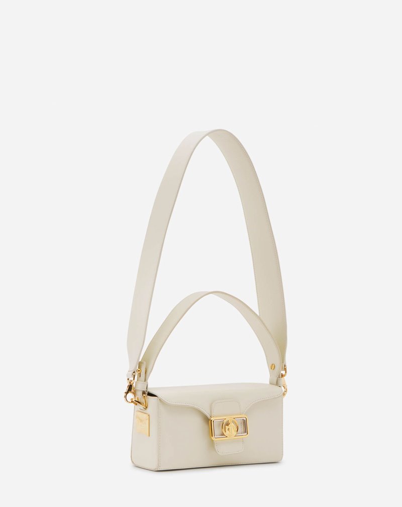 Lanvin Shiny Leather Nano Pencil Bag Väskor Dam Grädde | WG13-9793Z7