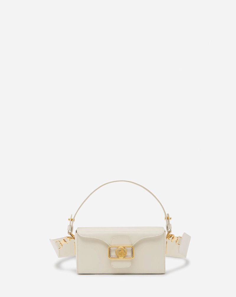 Lanvin Shiny Leather Nano Pencil Bag Väskor Dam Grädde | WG13-9793Z7