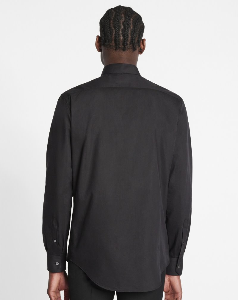 Lanvin Shirts With Embroidery Skjorta Herr Svarta | KF40-6640O2
