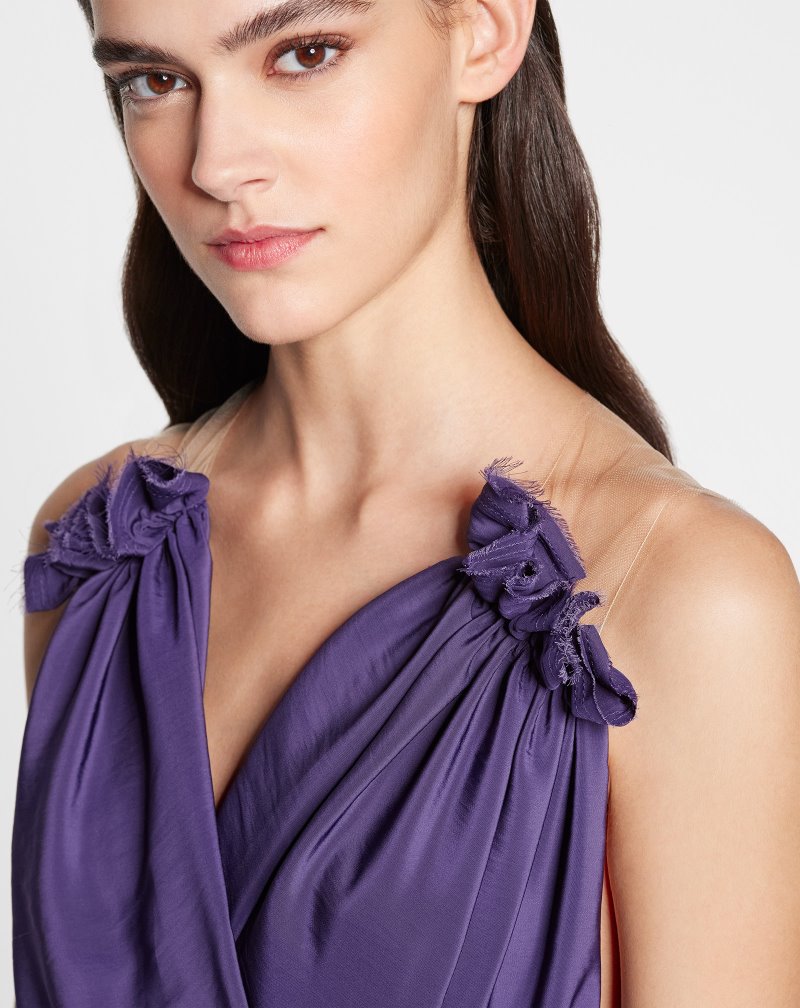 Lanvin Sleeveless Draped Top Blast Dam Lila | RZ97-2277H5
