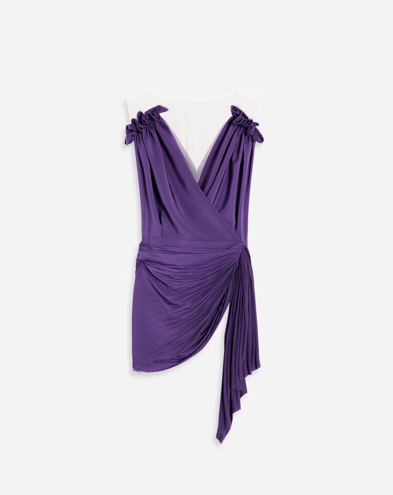 Lanvin Sleeveless Draped Top Blast Dam Lila | RZ97-2277H5