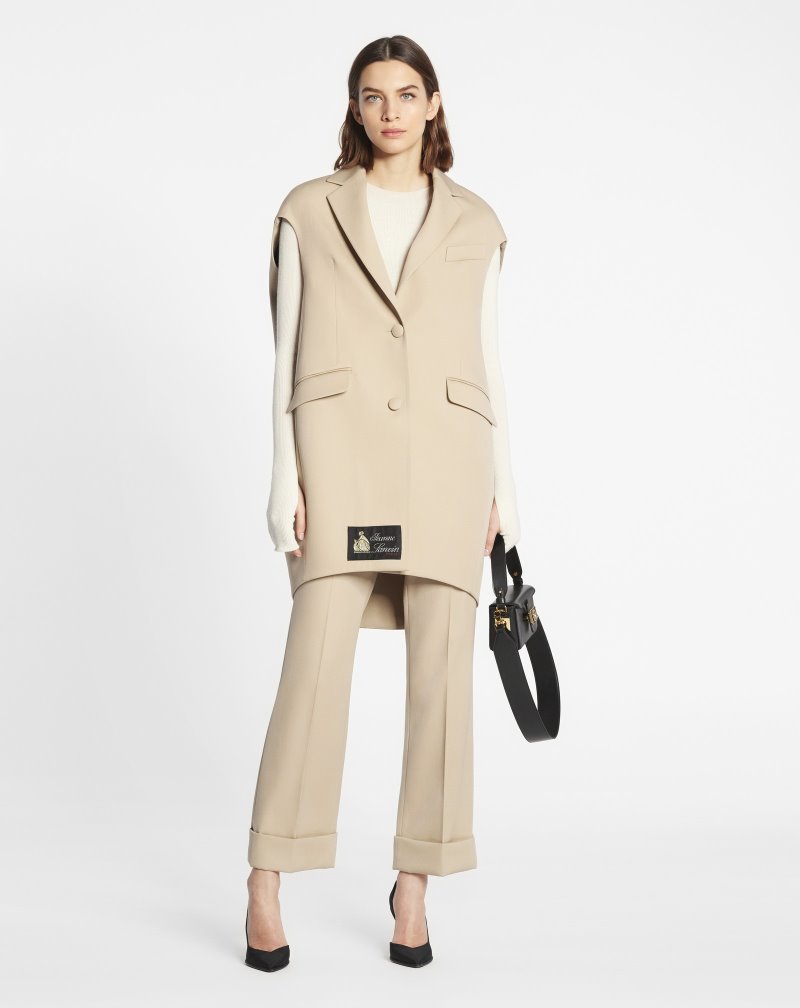 Lanvin Sleeveless Jacket Jackor Dam Ljusbeige | QL88-6528C6
