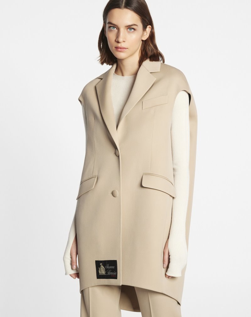 Lanvin Sleeveless Jacket Jackor Dam Ljusbeige | QL88-6528C6