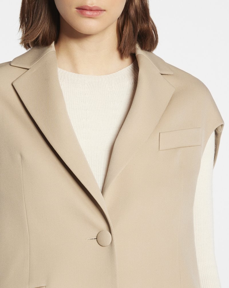 Lanvin Sleeveless Jacket Jackor Dam Ljusbeige | QL88-6528C6