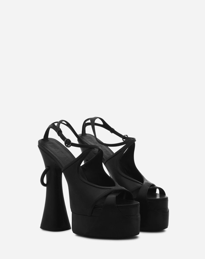 Lanvin Smile Platform Sandals Sandaler Dam Svarta | RT15-5095Z0