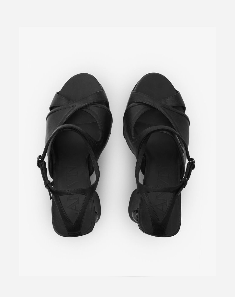 Lanvin Smile Platform Sandals Sandaler Dam Svarta | RT15-5095Z0