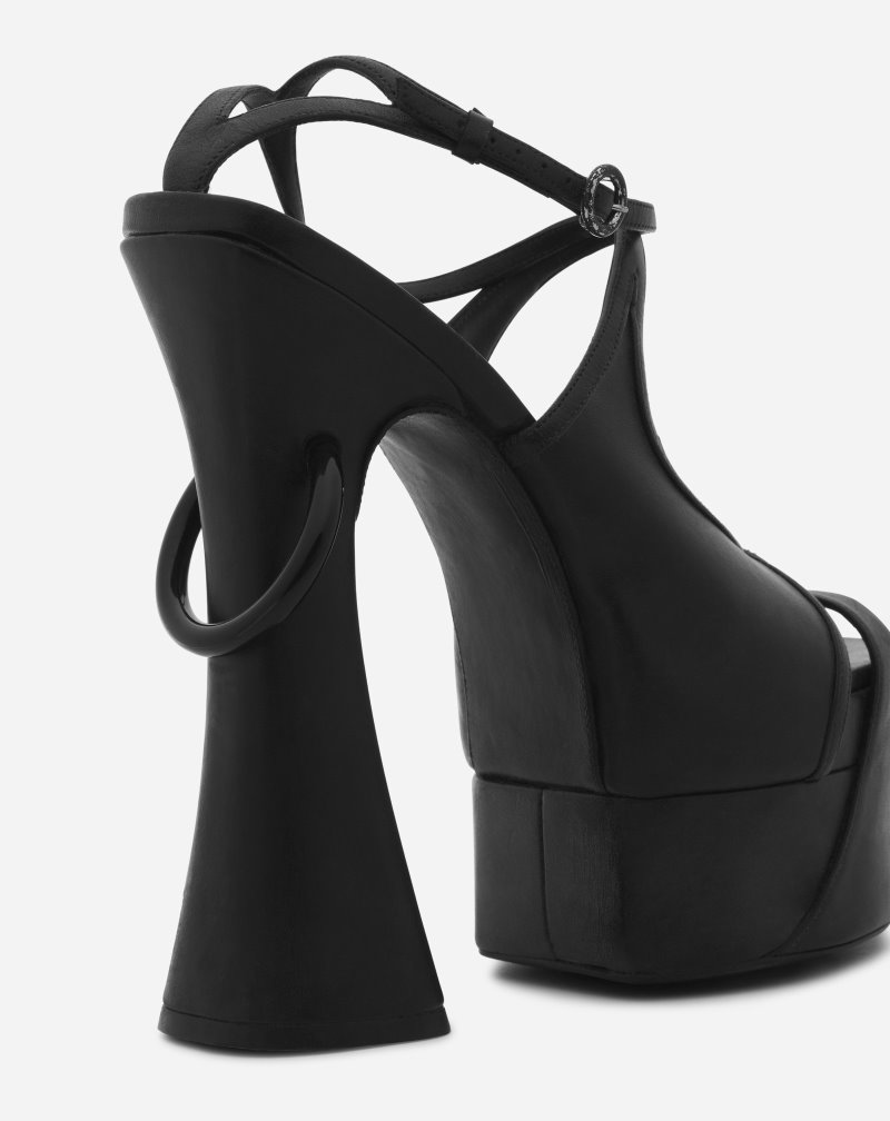 Lanvin Smile Platform Sandals Sandaler Dam Svarta | RT15-5095Z0
