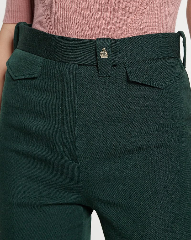 Lanvin Straight Pants Byxor Dam Gröna | EU31-2331U5