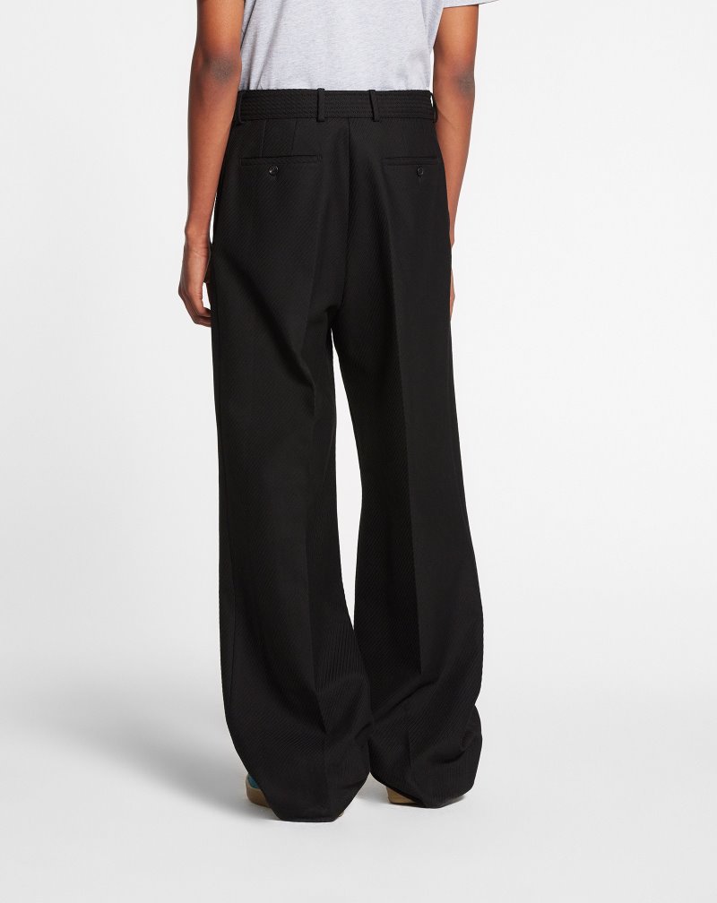 Lanvin Structured Pants With Belt Byxor Herr Svarta | ZD77-3517M0