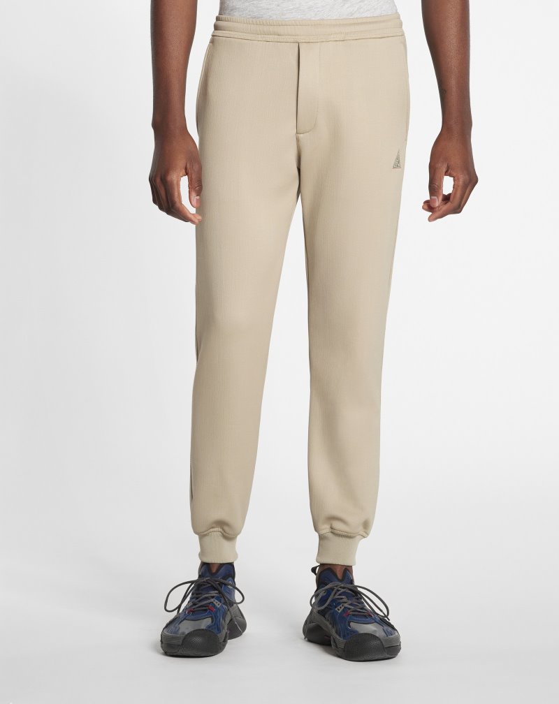 Lanvin Sweatpants With Embroidered Lanvin Triangle Logo Byxor Herr Beige | RF10-1850C4