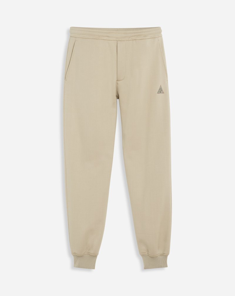 Lanvin Sweatpants With Embroidered Lanvin Triangle Logo Byxor Herr Beige | RF10-1850C4