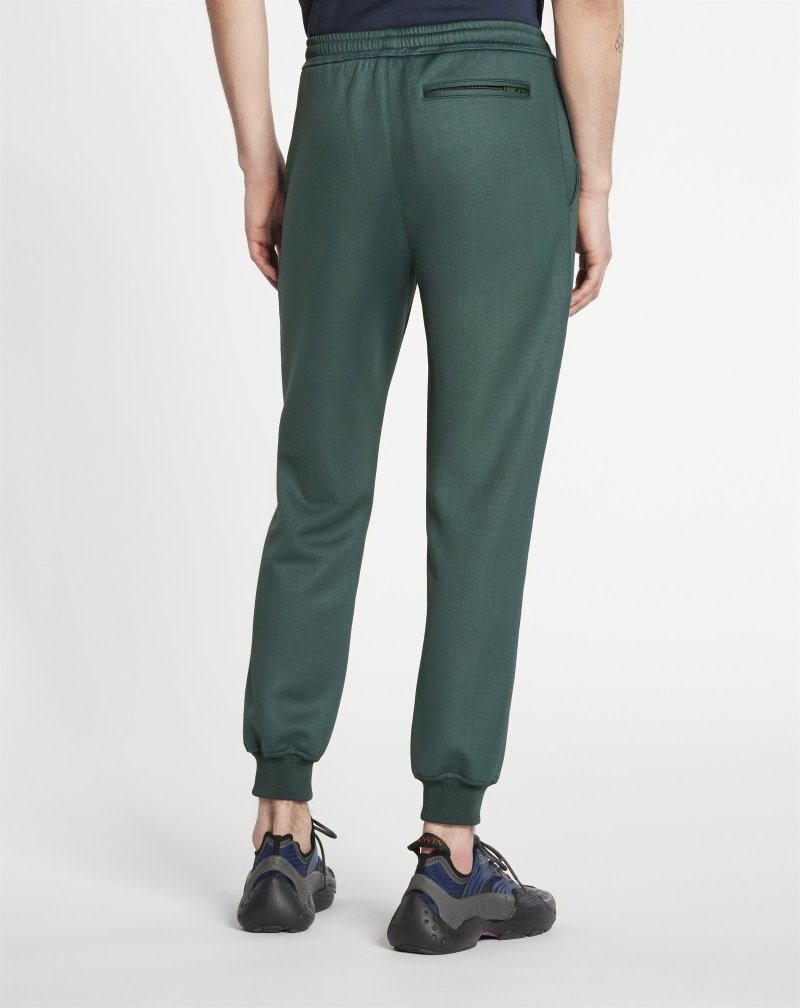 Lanvin Sweatpants With Embroidered Lanvin Triangle Logo Detail Byxor Herr Mörkgröna | HR38-0338B6