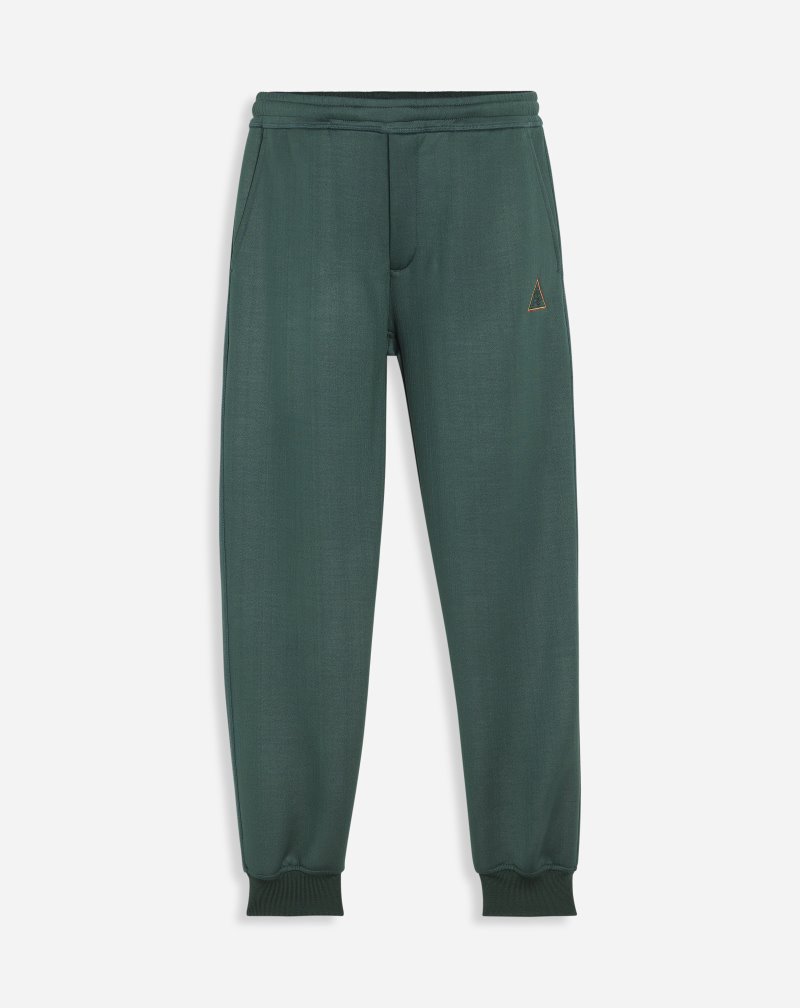 Lanvin Sweatpants With Embroidered Lanvin Triangle Logo Detail Byxor Herr Mörkgröna | HR38-0338B6