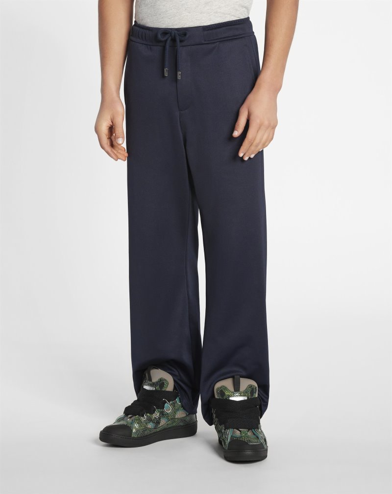Lanvin Sweatpants With Printed Lanvin Triangle Logo Byxor Herr Blå | AP27-1217C9