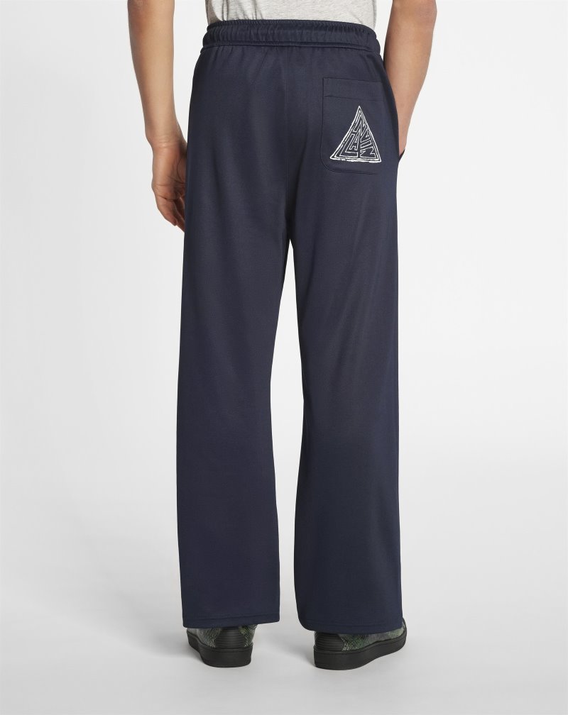 Lanvin Sweatpants With Printed Lanvin Triangle Logo Byxor Herr Blå | AP27-1217C9