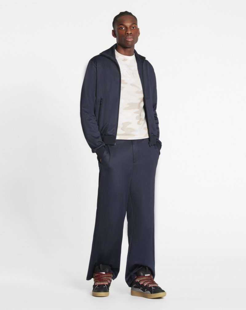 Lanvin Sweatpants With Printed Lanvin Triangle Logo Byxor Herr Blå | AP27-1217C9