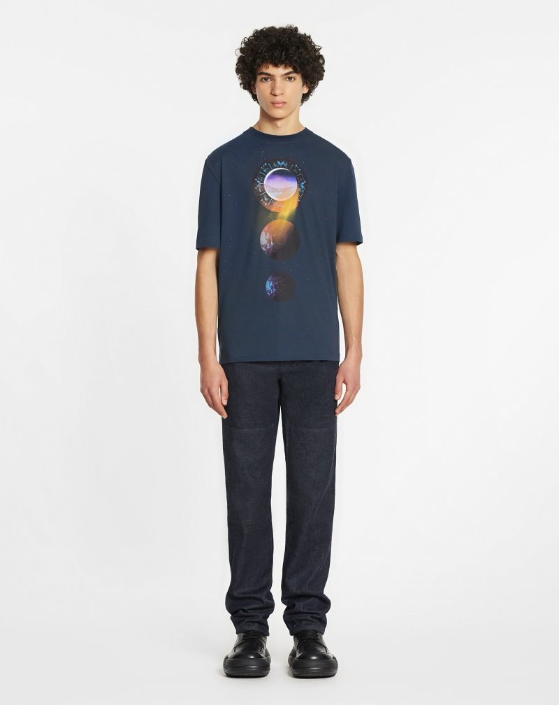Lanvin Tapered Jeans Jeans Herr Marinblå Blå | QZ56-0856K2