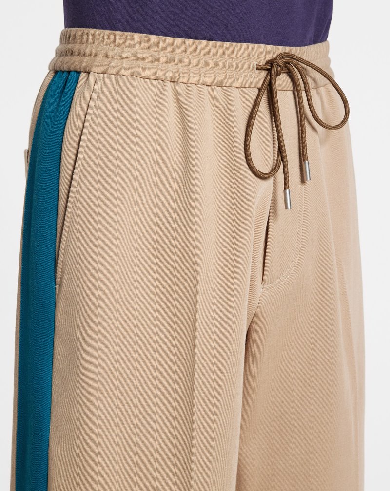 Lanvin Track Pants With Side Strips Byxor Herr Beige | GA14-3914K7