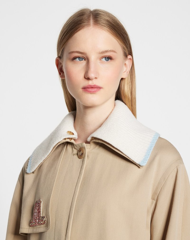 Lanvin Trench Coat Trenchcoat Dam Ljusbeige | WX78-7528R8