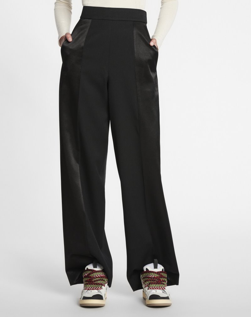 Lanvin Wide-leg Pants Byxor Dam Svarta | DX76-0236K6