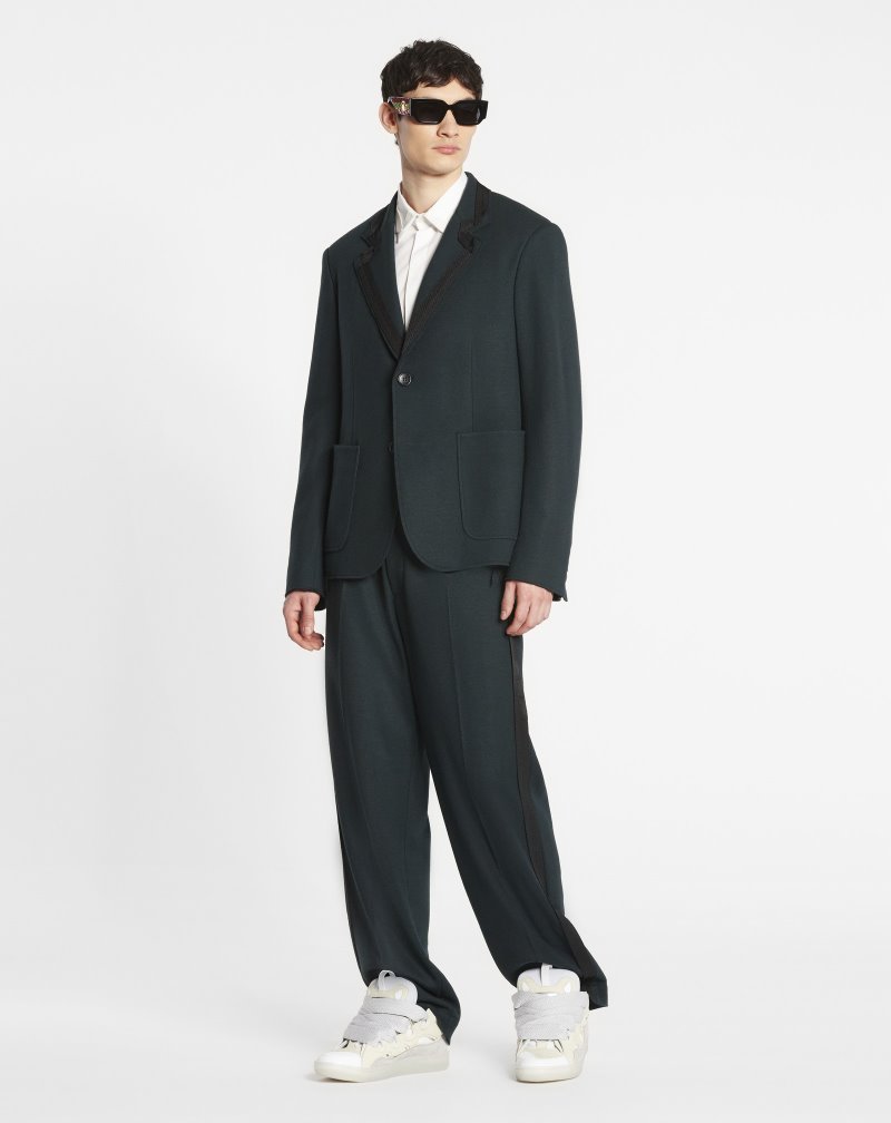 Lanvin Wool Jacket Jackor Herr Mörkgröna | MH35-8075Z6