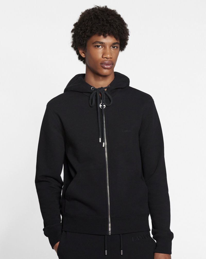 Lanvin Zip Hoodie Hoodie Herr Svarta | HM08-5158B0