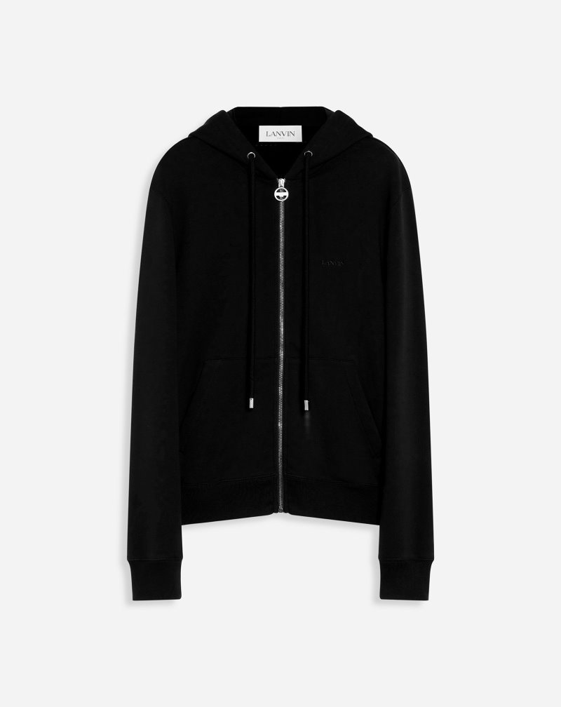 Lanvin Zip Hoodie Hoodie Herr Svarta | HM08-5158B0