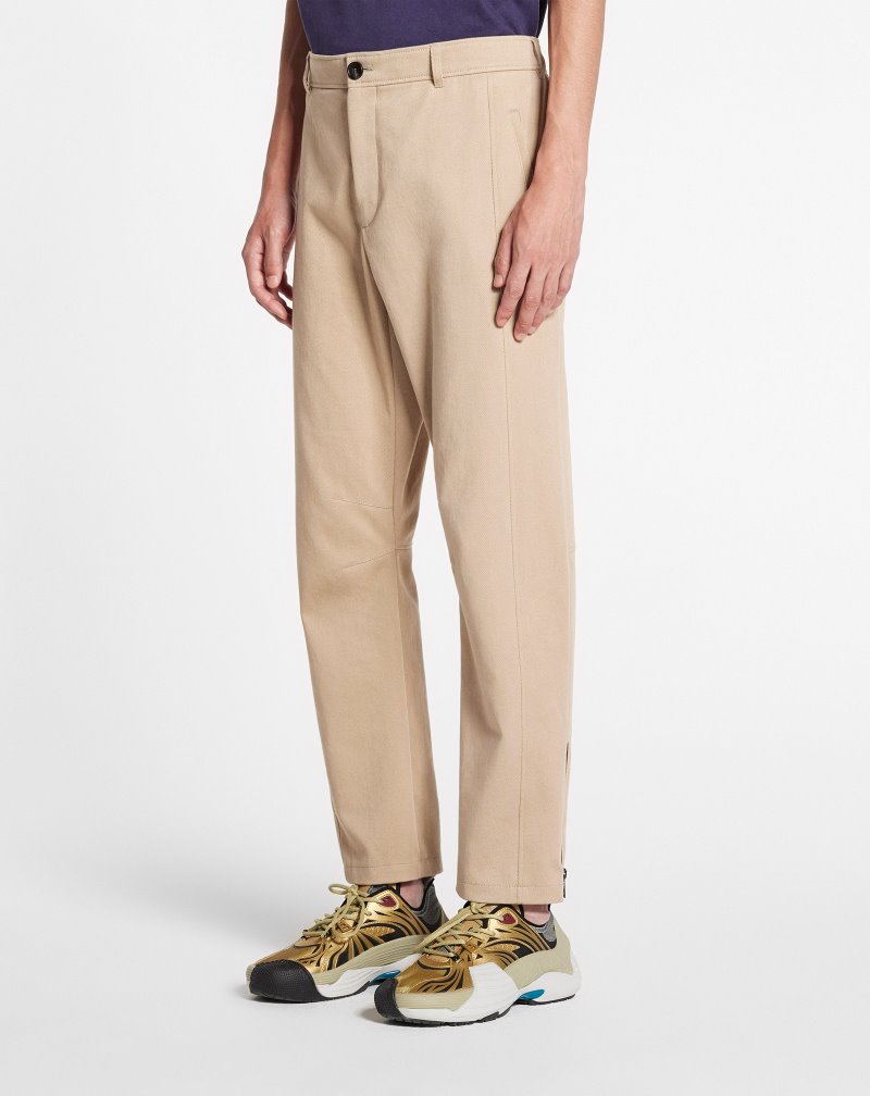 Lanvin Zipped Slim Pants Byxor Herr Beige | IU76-8226B9