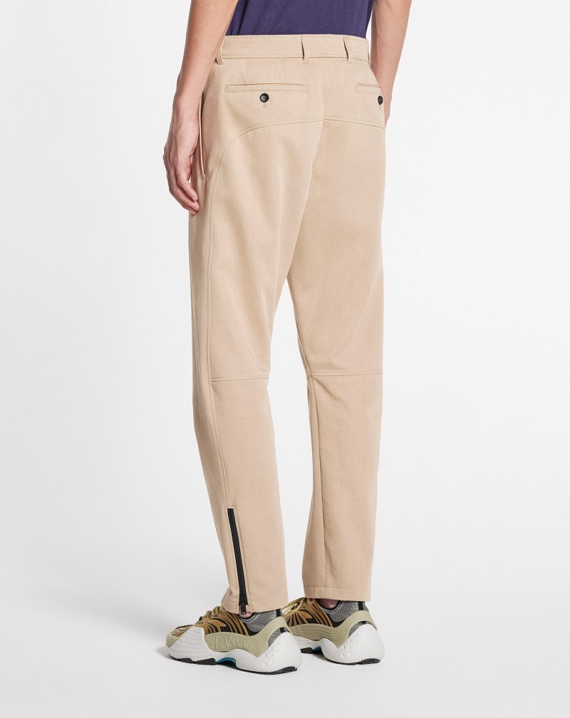 Lanvin Zipped Slim Pants Byxor Herr Beige | IU76-8226B9