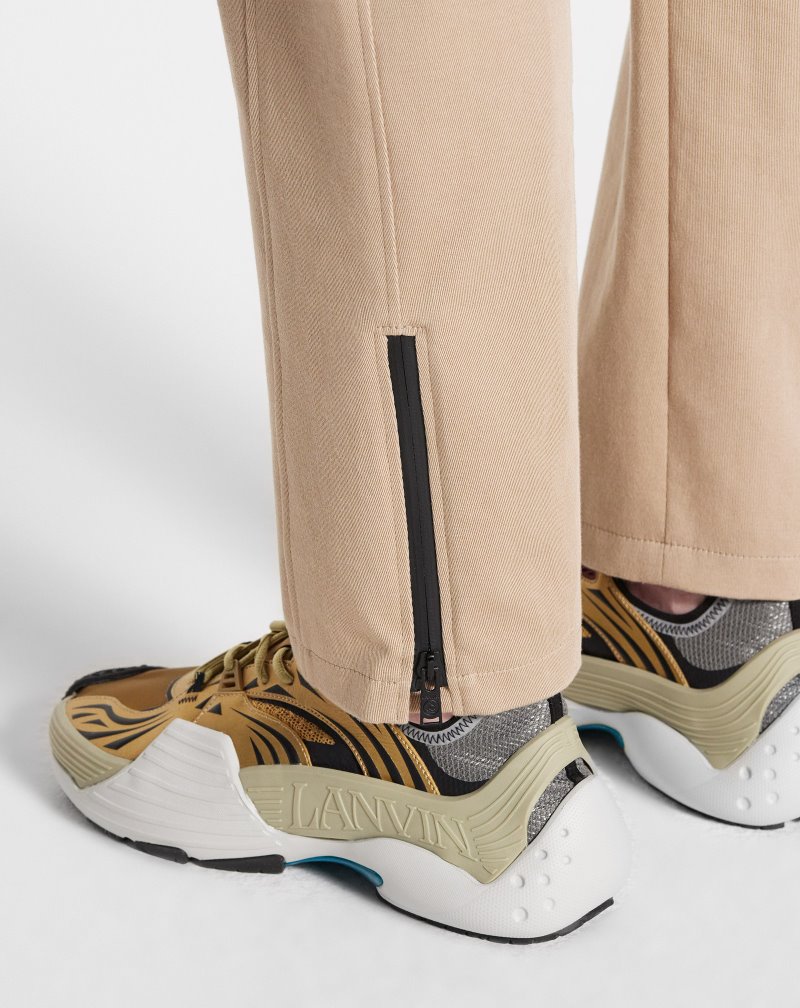 Lanvin Zipped Slim Pants Byxor Herr Beige | IU76-8226B9