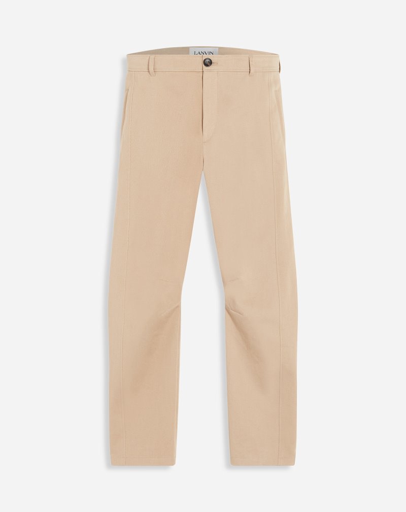 Lanvin Zipped Slim Pants Byxor Herr Beige | IU76-8226B9